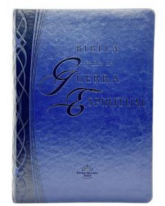 Biblia para la Guerra Espiritual RV1960, imitacion piel color azul con índice