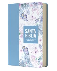 Biblia RVR 1960, Imitacion Piel, Tamaño Manual, Diseño Azul Acero