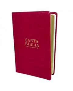 Biblia RVR1960 Imitacion Piel, Tamaño Manual, Color Rosa, Canto Dorado