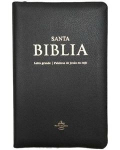 Biblia RVR1960 Imitacion Piel, Color Negro, Tamaño Manual Con Cierre, Canto Rojo