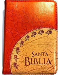 Biblia RVR60 Tamaño Compacto Imitacion Piel Naranja Cierre