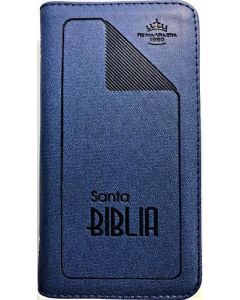 Biblia RVR60 Tamaño Cartera Imitacion Piel Azul Cierre Indice