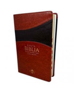 Biblia RVR1960 Tamaño Manual, Letra Grande, Imitacion Piel Color Cafe/Marron con Indice