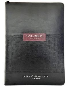 Biblia RVR1960 Tamaño Supergigante, Imitacion Piel, Color Negro, Con Cierre e Indice