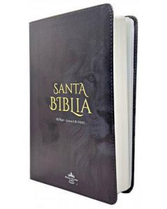 Biblia RVR1960, Tamaño Manual, Imitacion Piel, Letra Grande, Diseño Sombra Leon