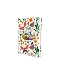 Biblia Tapa Flex, Tamaño Manual, Diseño Flores Multicolor