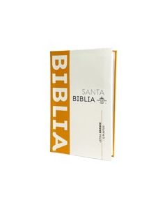 Biblia Tapa Flex, Tamaño Manual, Diseño Amarillo/Blanco