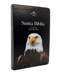 Biblia RVR1960 Coleccion Supreme, Tamaño Manual, Imitacion Piel, Diseño Negro/Aguila
