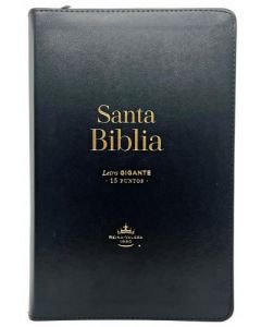 Biblia RVR1960 Tamaño Manual, Imitacion Piel Color Negro con Cierre, Indice y Bolsillo