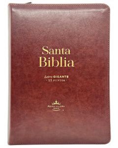 Biblia RVR1960 Tamaño Manual, Imitacion Piel Color Cafe con Cierre, Indice y Bolsillo