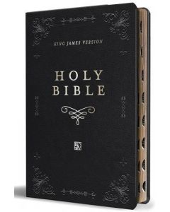 Biblia KJV Tamaño Grande, Imitacion Piel Color Negro con Indice