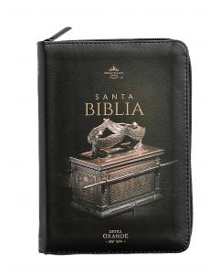 Biblia RVR1960 Tamaño Compacta, Imitacion Piel, Diseño Arca, Letra Grande con Cierre e Indice
